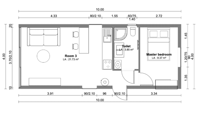 Poméranie 40 — plan dessiné